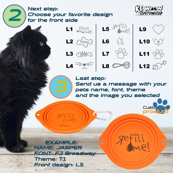 KE WOOW Portable Dog Bowl, collapsible made of silicone,  travel Bowl 850ml 2pcs - Picture 7 of 14